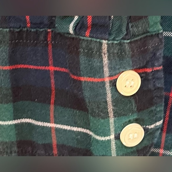 JCrew Button Up Long Sleeve Shirt Womens XS Green Multicolor Cotton Plaid Collar - Picture 6 of 8